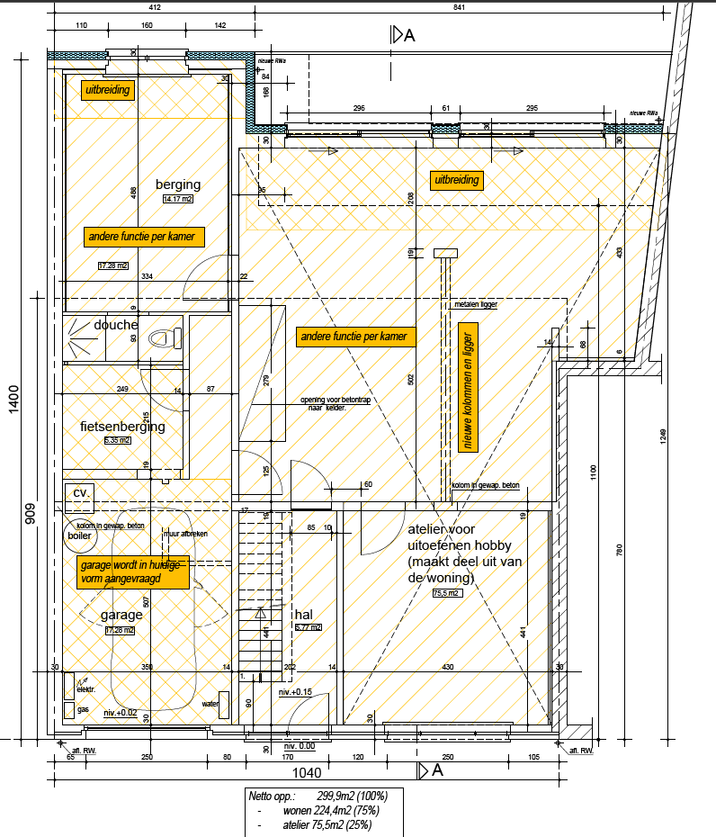 Plan — Rez-de-chaussée — maison à Vilvorde