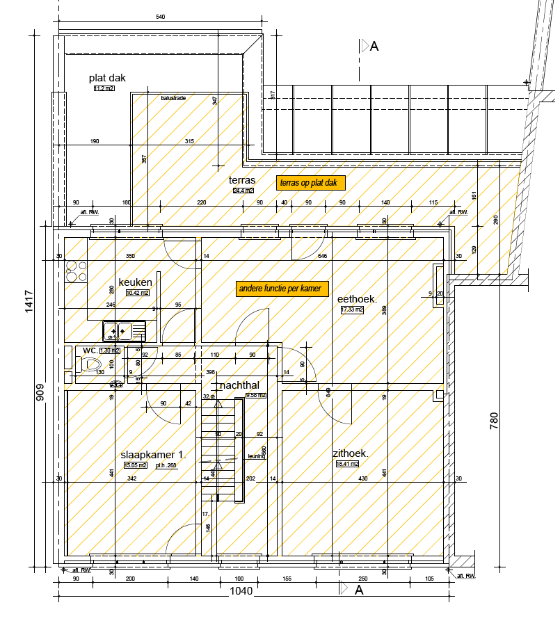 Plan — Premier étage — maison à Vilvorde